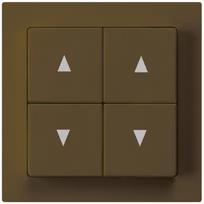 Kit frontal kallysto 60×60 mm brun pour interrupteur/contact p.stores quadruple 