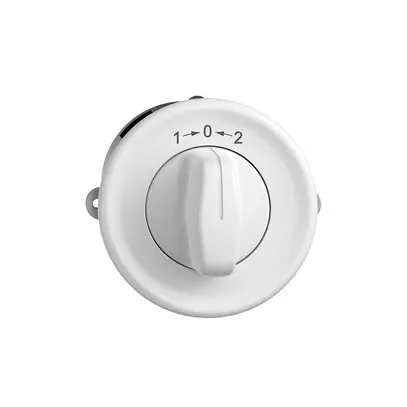 Contact pivotant ENC 1->0<-2 STANDARDdue blanc, avec manette 