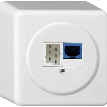 AP-Anschlussdose DSL basico 1×RJ45/1×T+T weiss 