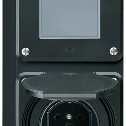 Combi AP 2×1 HA robusto schéma 3/type 15 bornes enfichables avec couvercle noir 