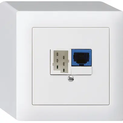 Scatola DSL AP 1×RJ45/1×T+T bianco 