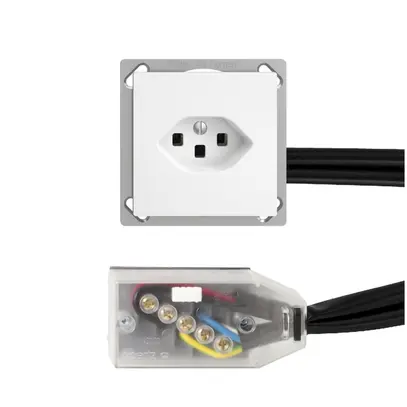 Prise INC EDIZIOdue T23 L1 blanc pour câble plat Technofil 