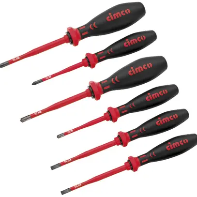 Set di cacciavite CIMCO SLIM, 4×PZ, 3×0.5×100mm 3.5×0.6×100mm, VDE, 10 000V 
