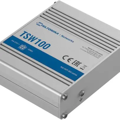Teltonika TSW100 Industrie PoE Switch Din-Rail Montage 
