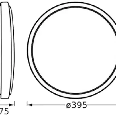 Plafonnier LED LEDVANCE ORBIS LONDON 24W 1450lm 3000K Ø395mm noir 