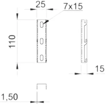 Profilo d'aggancio Bettermann 110mm zincato 