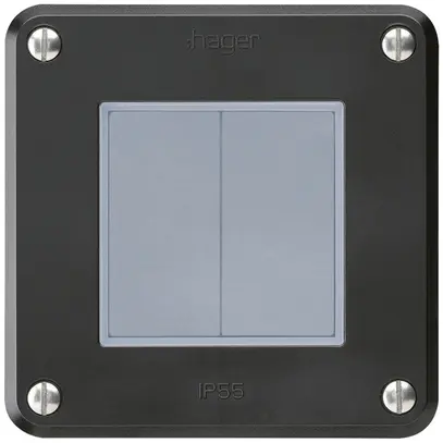 Interruttore INC robusto IP55 schema 3/contatto a pulsante nero 