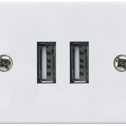 Prise INC 2×USB HA FLF 2400mA blanc 