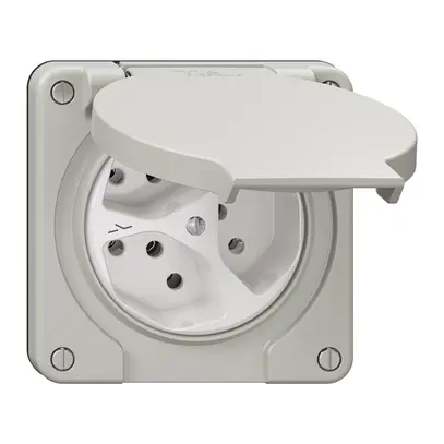 Presa NEVO N.CO, 3×T13, IP21, 1×separato, grigio chiaro 