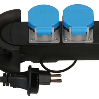 Presa multipla MAX HAURI Construct Line 5m 4×T23 IP55 90° nero 