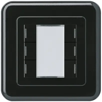 Poussoir ENC Hager basico C KNX sextuple LED noir 