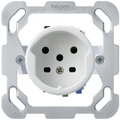 Insert pour prise ENC basico T15 avec plaque de fixation blanc 