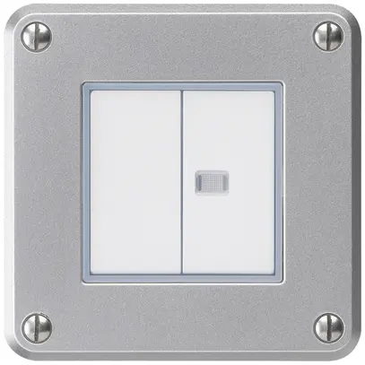 Contact à poussoir ENC robusto IP55 2×1P aluminium 1×lumineux 