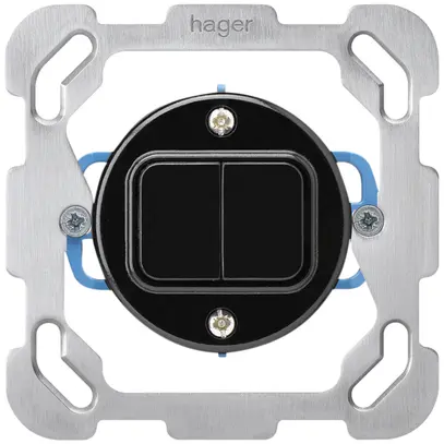 Inserto per contatto pulsante INC basico C+C con placca di fissaggio nero 