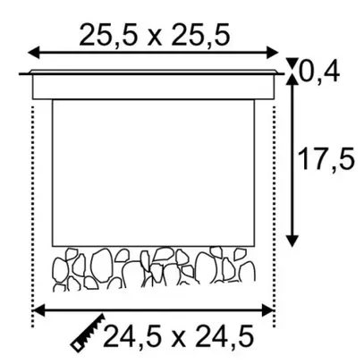 Lampada di terreno LED INS DASAR SQUARE, 28W 1620lm 3000K IP67 acciaio pregiato 