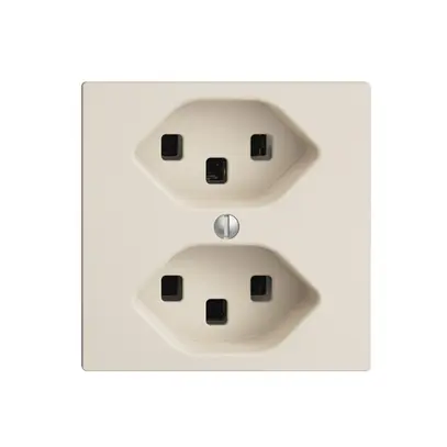 Presa EDIZIOdue 2×T23 crema, 16A, con morsetti innest. 