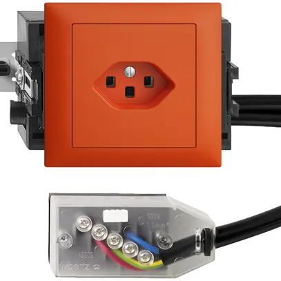 Presa INS EDIZIOdue T23 L1 arancione 49…69mm per cavo piatto Technofil 