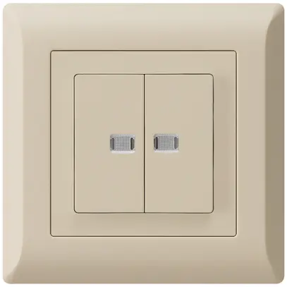 Interrupteur poussoir lumineux ENC kallysto.line 1/3+3/1 avec 2 lentilles beige 