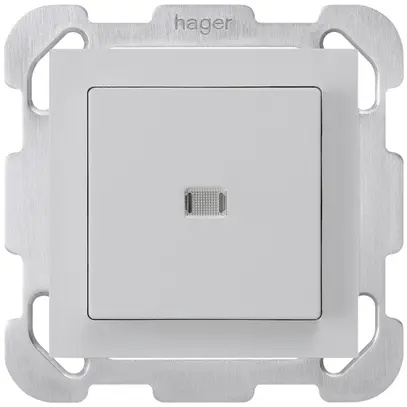 Pulsante luminoso INC kallysto A-R/1P grigio chiaro con piastra di fissaggio 