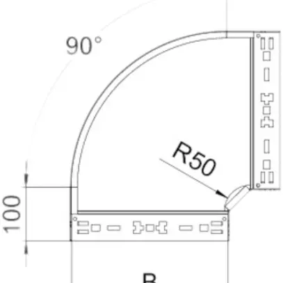 Gomito 90° Bettermann RBM 85×100mm zincato a caldo a immersione 
