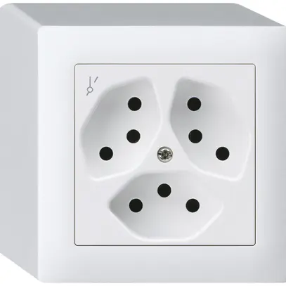 Prise AP kallysto 3×T13/1 blanc avec sécurité enfants 