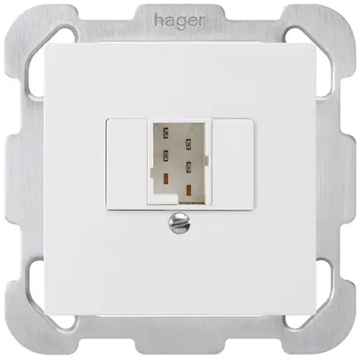 Presa a spina e di raccordo kallysto 1×TT83 bianco con piastra di fissaggio 