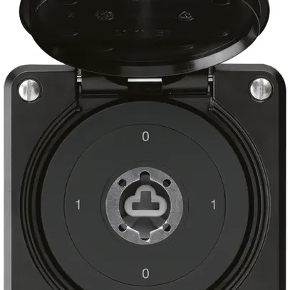 Interruttore a chiave INC robusto IP55 con copertura senza cilindro S0/3P nero 