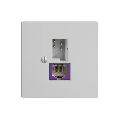 Presa T+T 6P/1×RJ45 DSL-a banda larga grigio chiaro EDIZIOdue 