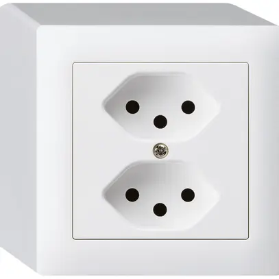 Prise AP kallysto 2×T13 blanc avec sécurité enfants 