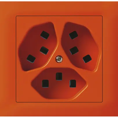 Prise INC kallysto 3×type 23 montage T avec boîte INC G3 cadre enfichable orange 