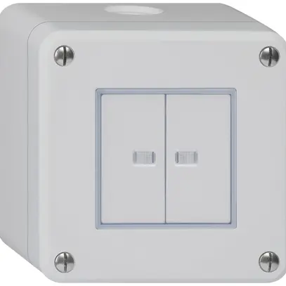 Interrupteur AP robusto IP55 schema 3+3 2×lumineux gris 
