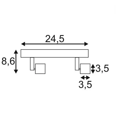 Plafonnier SLV PURI, 2×GU10 50W avec anneau déco IP20 blanc 