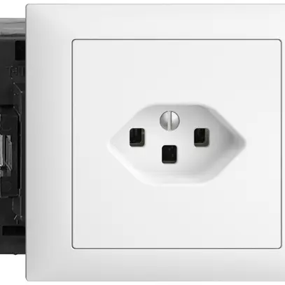Prise INC EDIZIOdue T23 16A 53mm Snap blanc, avec bornes enf. 