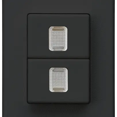 Interruttore a pulsante 2× AMD Hager FLF 10A/250V 3/1L illuminato nero 