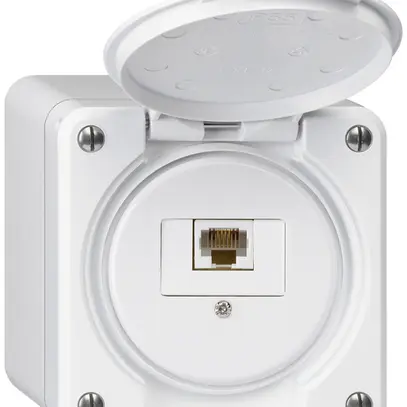 Scatola di raccordo AP robusto IP55 bianco 1×RJ45/u 