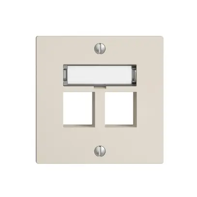 Kit montaggio EDIZIOdue F, uscita dritta, per 2×Keystone, crema 