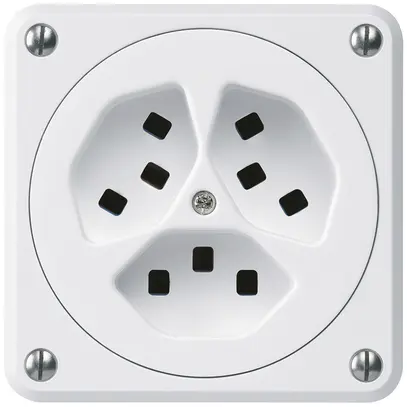 Presa Hager robusto, 3×T23, A, bianco 