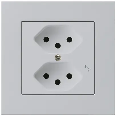 Prise ENC kallysto.pro 2×T13/1 gris clair avec sécurité enfants 