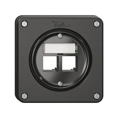 Kit de montage Feller S-One EASYNET, pour 2×RJ45, profondeur 28 mm, noir 