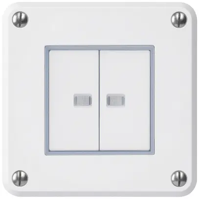 Interruttore INC robusto IP55 schema 3/pulsante 2×illuminato bianco combinazione 