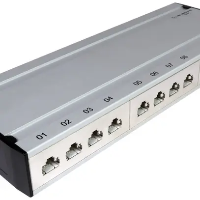 Patch box mini 12×RJ45s cat.6 STP, grigio alluminio, schermato 