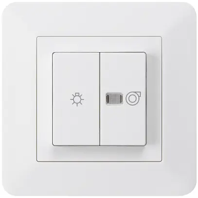 Interrupteur lumineux ENC kallysto.trend blanc 1/1L symbole lumineux+ventilation 