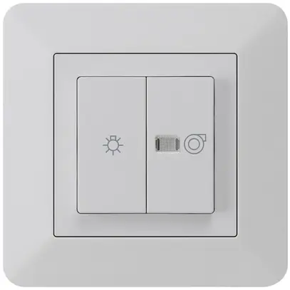 Interrupteur lumineux ENC kallysto.trend gris clair 1/1L symbole lumineux+ventil 