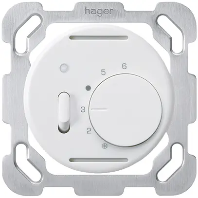 Insert thermostat d'ambiance ENC basico plaque de fixation blanc interrupteur 