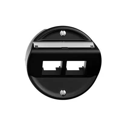 Kit di montaggio S-One STANDARDdue Q per 2×RJ45 obliquo, nero 