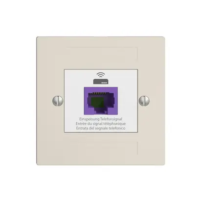 Prise de retour EDIZIOdue F 1×RJ45 p.Swisscom VoIP, 8 pôles, UTP, crema 