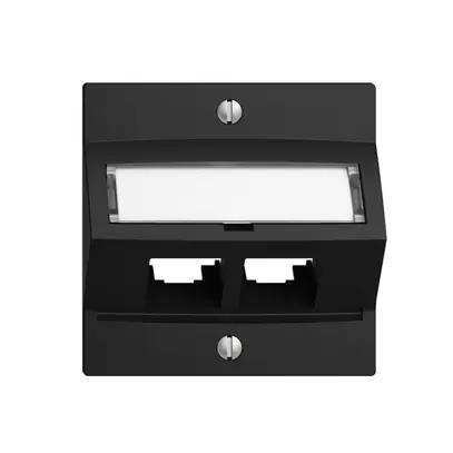 Kit di montaggio S-One EDIZIOdue F per 2×RJ45 obliquo, nero 