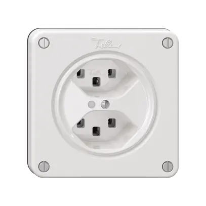 Prise NEVO, 2×T23, a.LED, blanc 