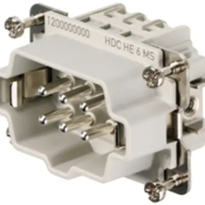 Inserto maschio Weidmüller HDC HE 500V 24A 6L a vite grd.3 
