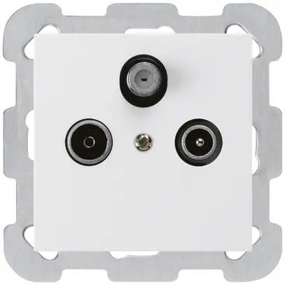 Presa INC kallysto R/TV/SAT bianco con piastra di fissaggio 